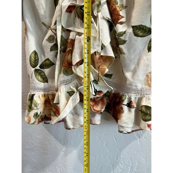 Empress Brasil Isabel Floral Ruffle Mini Dress Tie Front Size S One Size - Picture 16 of 16